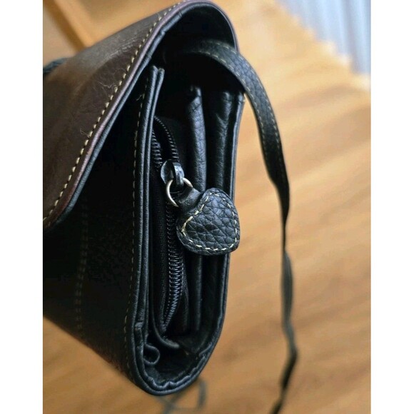 Brighton Leather Crossbody Mini Bag Black and Brown Wallet - Picture 12 of 14